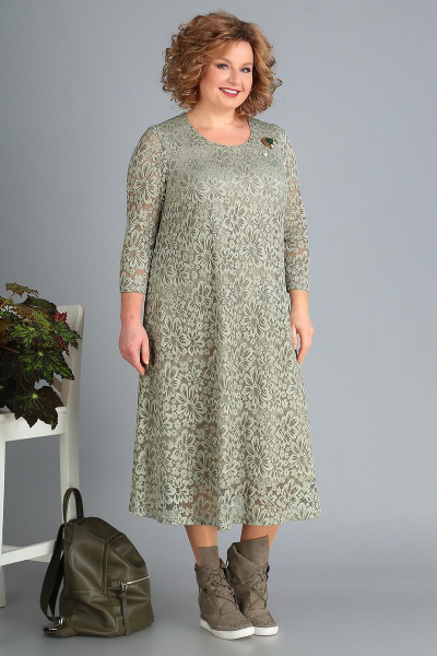 Платье Algranda А3378-олива - фото 3
