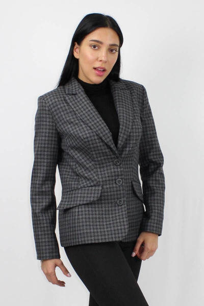 Деловой жакет из текстиля в сером цвете VLADOR 500517 серый - фото 1