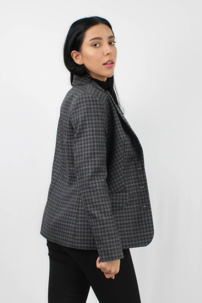 Деловой жакет из текстиля в сером цвете VLADOR 500517 серый - фото 2