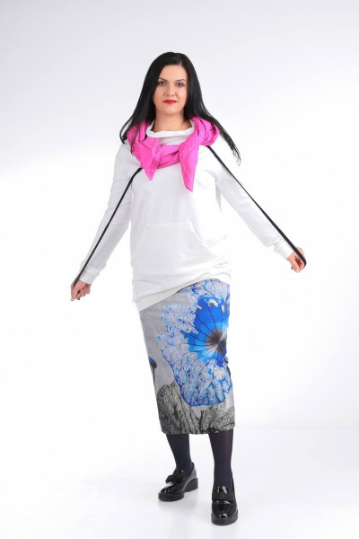 Юбка карандаш с необычным принтом для ежедневного стиля Ma Vie М523-2 - фото 1