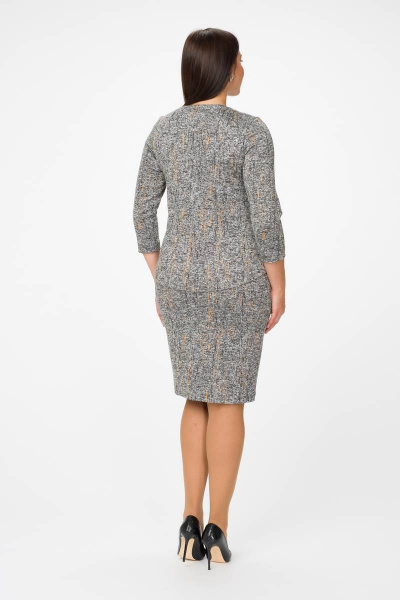 Джемпер, брошь, юбка Stilville 1688 горчица - фото 6