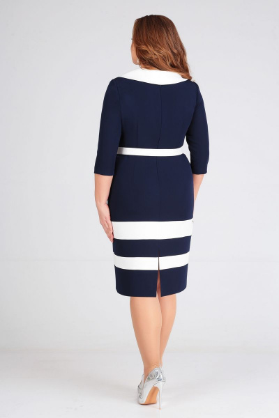 Платье Lady Line 462 синий+белый - фото 2
