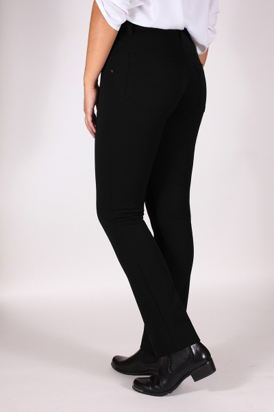 Зауженные брюки из эластичного габардина с высокой посадкой Mirolia 103 черный - фото 2