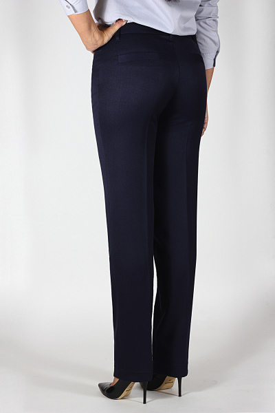 Брюки классические прямые из текстиля для делового стиля Mirolia 365 синий - фото 2