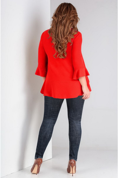 Блуза-туника с воланами в стиле бохо и свободным силуэтом Таир-Гранд 62351 красный - фото 3