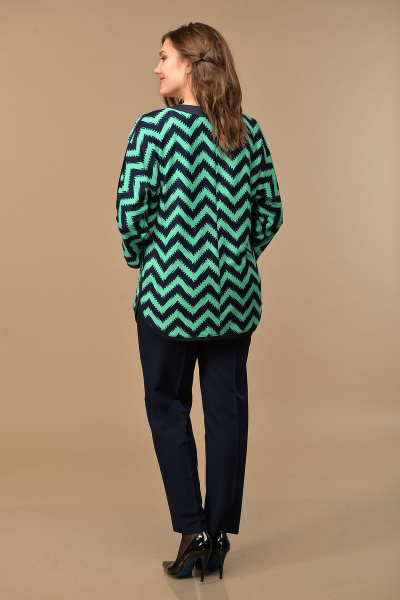 Брюки, туника Lady Style Classic 1392 зеленый-т.синий - фото 2