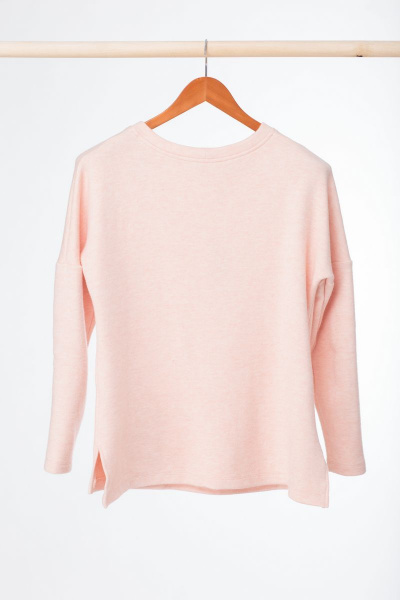 Демисезонный трикотажный джемпер с боковыми вырезами Anelli 426 пудра - фото 6