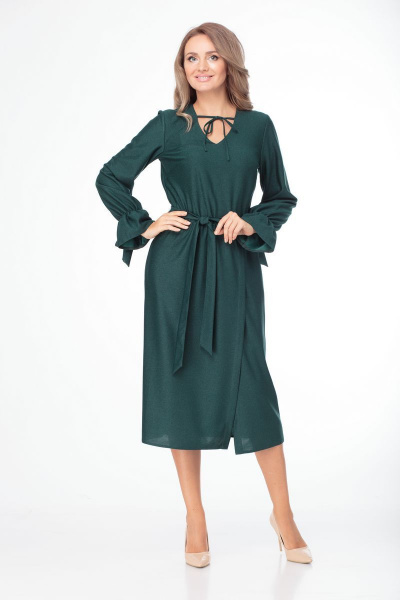 Платье Anelli 758 изумруд - фото 3
