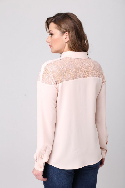 Демисезонная блузка с кружевом и воротником-рубашкой Anna Majewska 1173 P - фото 3