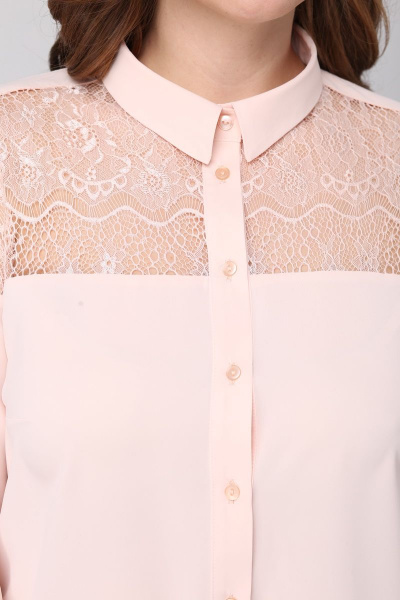 Демисезонная блузка с кружевом и воротником-рубашкой Anna Majewska 1173 P - фото 4