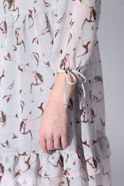 Платье свободного силуэта из шифона с принтом и воланом Anna Majewska 1332 Rio - фото 5