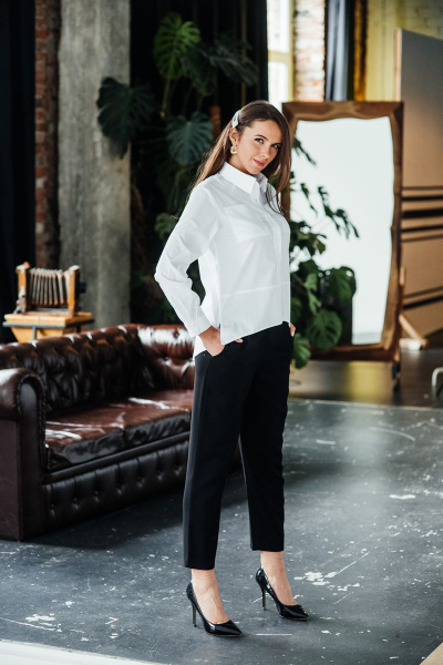 Брюки черные зауженные на молнии и пуговице Edibor 2037 черный - фото 1