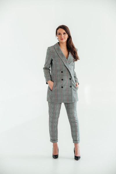 Деловой костюм: брюки и жакет из текстиля Edibor 2048 - фото 1