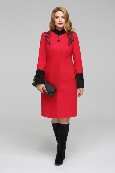 Пальто LaKona 797 красный+черный - фото 1