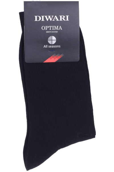 Классические мужские хлопковые носки с двойной резинкой CONTE DiWaRi_OPTIMA_(2 пары)_черный-ложка - фото 1