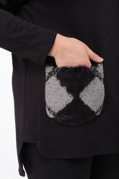 Туника классическая с меховыми карманами и асимметричным низом Anelli 806 - фото 6