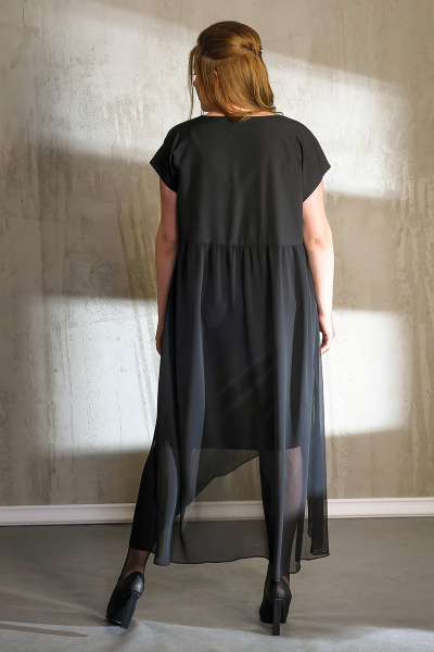 Нарядное платье А-силуэта из шифона с кружевом и карманами Anna Majewska 1020/1 - фото 3