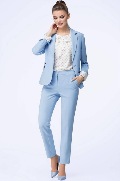 Блуза, брюки, жакет LeNata 31796 светло-голубой - фото 11