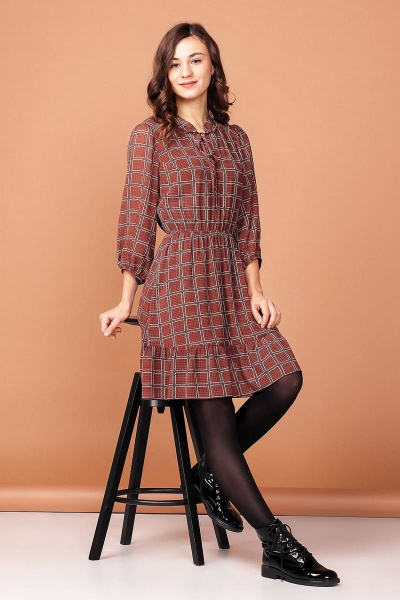 Платье на каждый день с кокеткой и эластичной тесьмой Соджи 428 - фото 1