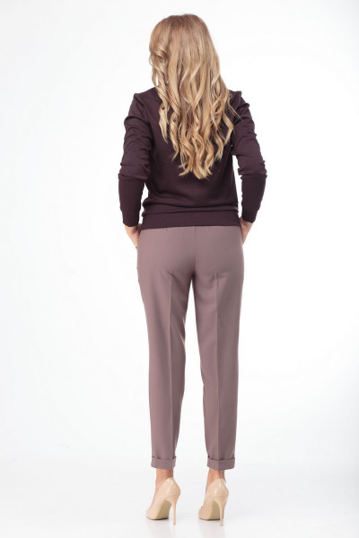 Бежевые демисезонные брюки из хлопка с классической посадкой Anelli 418 бежевый - фото 3