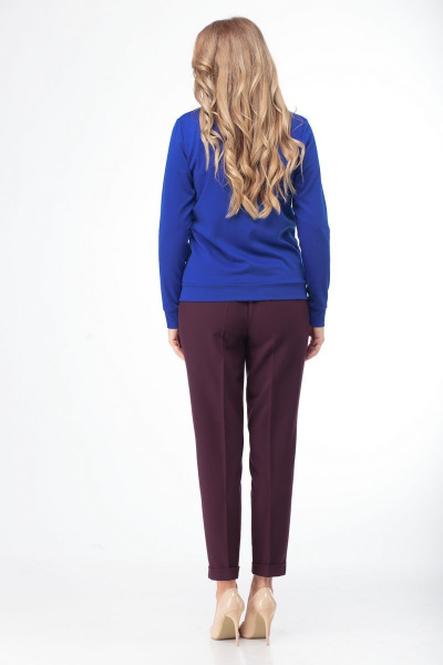Демисезонные брюки в ярких оттенках из текстиля Anelli 418 винный - фото 2