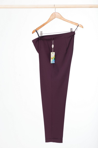 Демисезонные брюки в ярких оттенках из текстиля Anelli 418 винный - фото 4