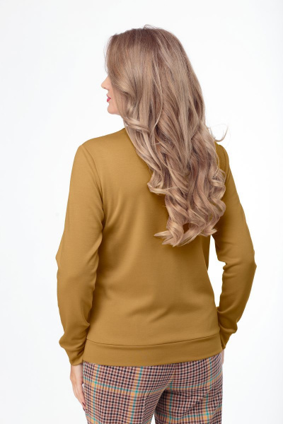 Демисезонный водолазка из трикотажа в ярком оттенке Anelli 560 горчица - фото 2