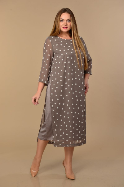 Платье Lady Style Classic 1767 кофе - фото 1