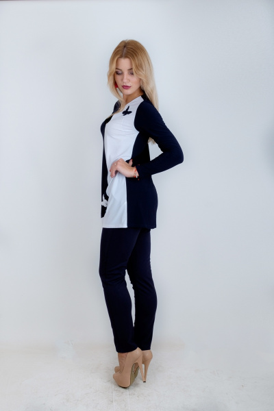 Круглогодняя туника А-образного силуэта с бабочками и декоративной горловиной Mita ЖМ889 - фото 3