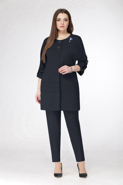 Брюки, жакет VOLNA 1098 серо-голубой_графит - фото 1