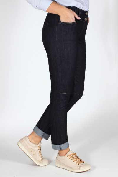 Зауженные джинсовые брюки с резинкой по поясу Mirolia 373 темно-синий - фото 1