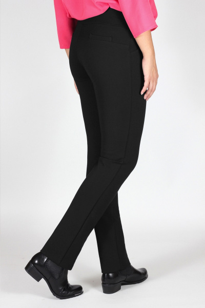 Деловые брюки из плотного трикотажа в черном цвете Mirolia 377 черный - фото 2