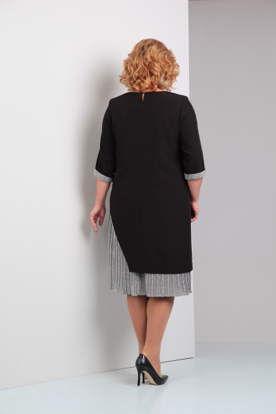 Платье Диомант 1231 черный+серый - фото 3