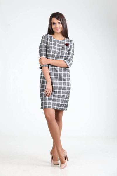 Платье демисезонное из вискозы с нагрудными вытачками Sharm-Art 829/1 серый - фото 2