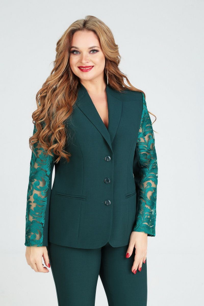 Брюки, жакет Ксения Стиль 1691 зеленый - фото 2