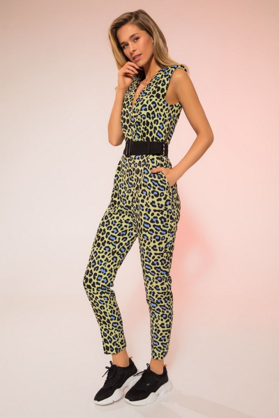 Комбинезон LaVeLa L1954 салатовый/леопард - фото 1