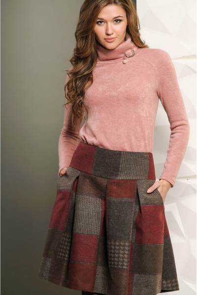 Водолазка демисезонная из трикотажа с воротником-стойкой Golden Valley 26254 розовый - фото 1