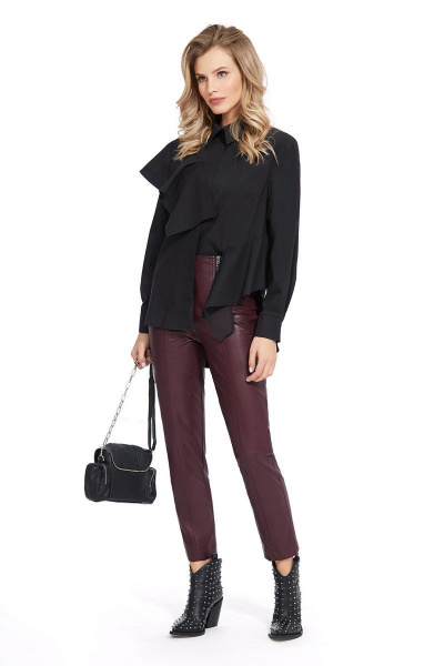 Брюки, рубашка PiRS 929 черный+бордо - фото 1