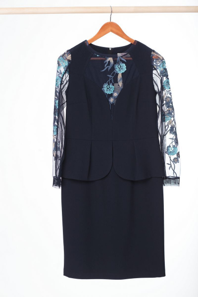 Платье Anelli 779 синий+бирюза - фото 4