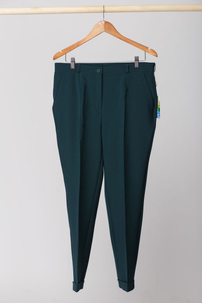 Длинные брюки классического кроя с высокой посадкой Anelli 418 зеленый - фото 2