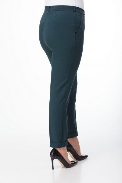 Длинные брюки классического кроя с высокой посадкой Anelli 418 зеленый - фото 3