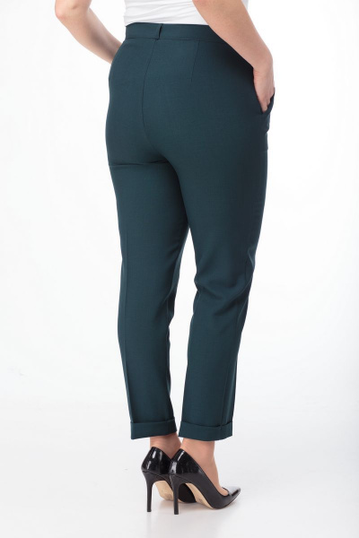 Длинные брюки классического кроя с высокой посадкой Anelli 418 зеленый - фото 4