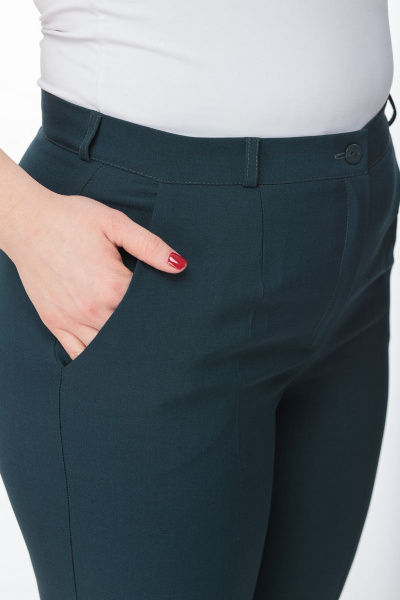 Длинные брюки классического кроя с высокой посадкой Anelli 418 зеленый - фото 7