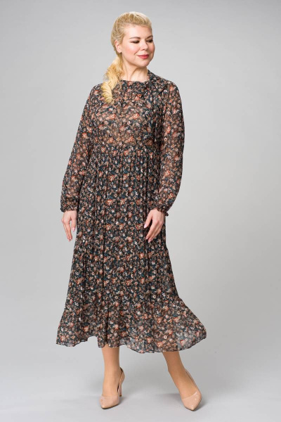 Платье ASV 2182 1зеленый,коричневый - фото 1