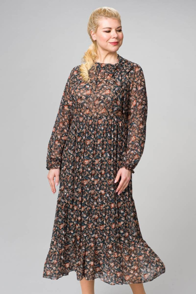 Платье ASV 2182 1зеленый,коричневый - фото 2