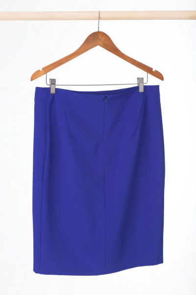 Юбка прилегающая из текстиля с наклонными подрезами Anelli 324 василек - фото 4