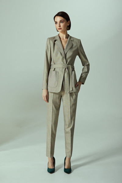 Брюки, жакет Арита-Denissa 1162 олива - фото 1