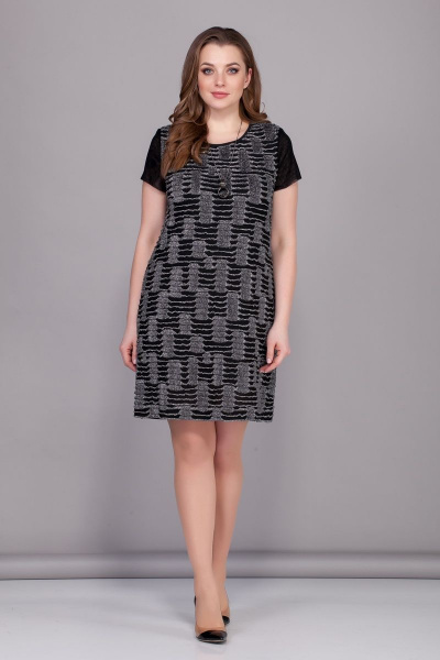 Демисезонное приталенное платье с коротким рукавом БАГРЯНИЦА 2139 - фото 1