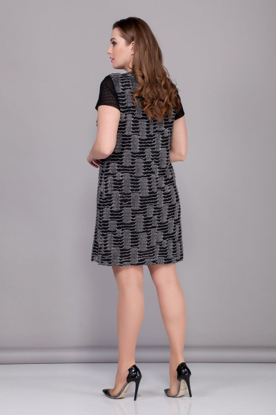 Демисезонное приталенное платье с коротким рукавом БАГРЯНИЦА 2139 - фото 2