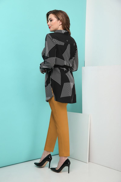 Блуза, брюки Karina deLux B-263 синий-горчица - фото 2